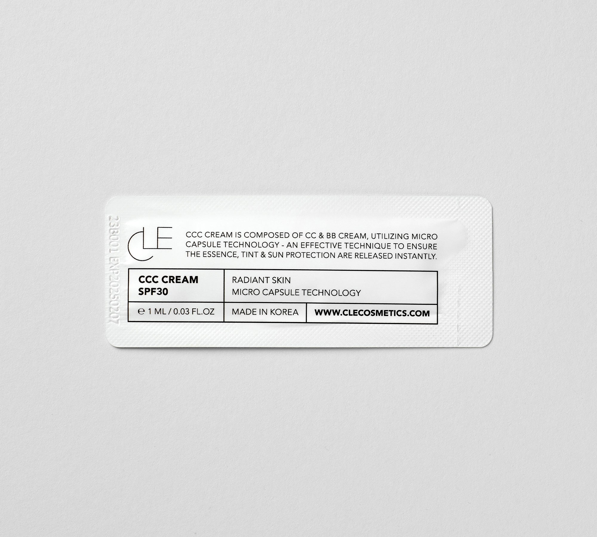 CCC CREAM SAMPLE SIZE