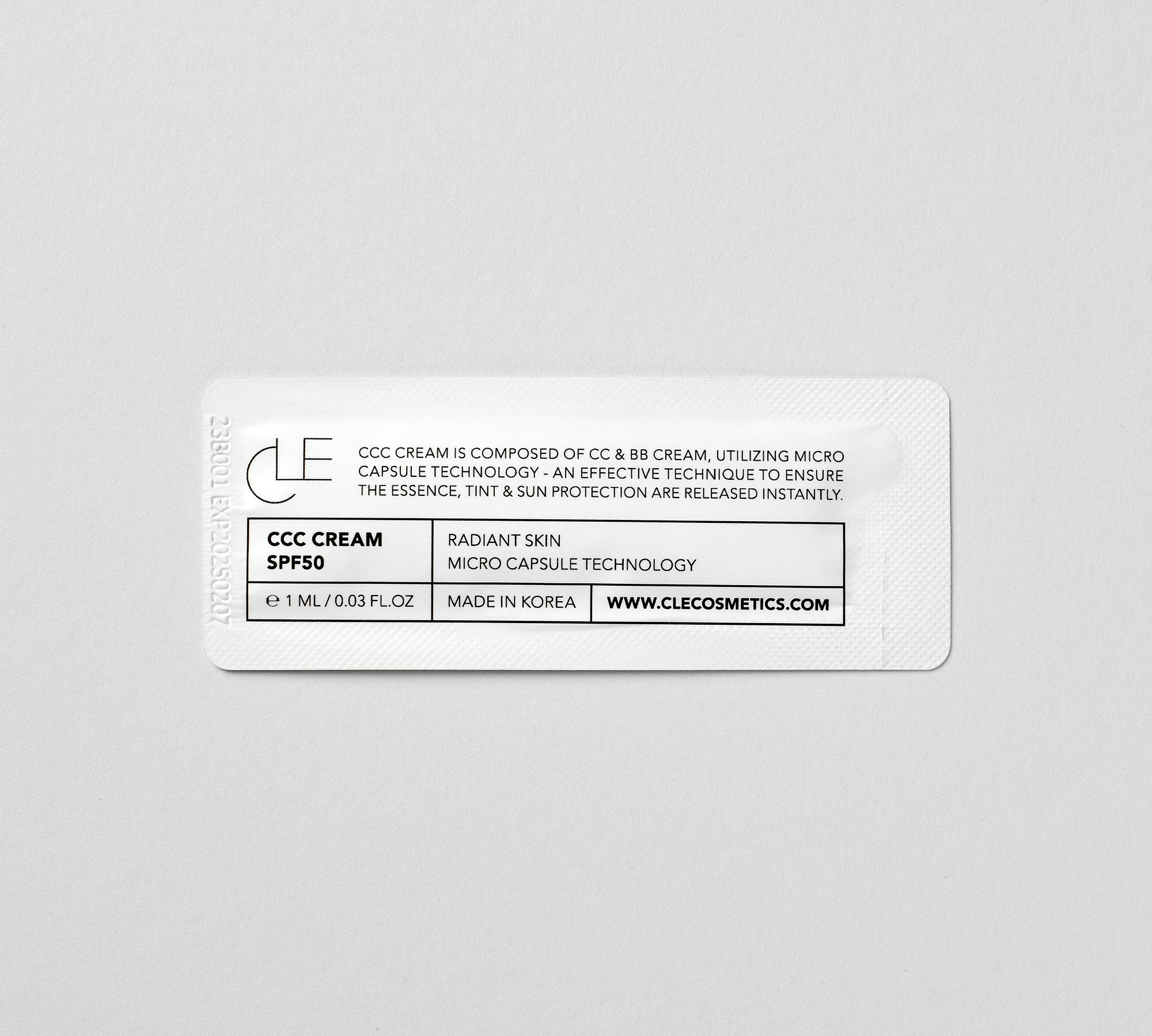 CCC CREAM SAMPLE SIZE